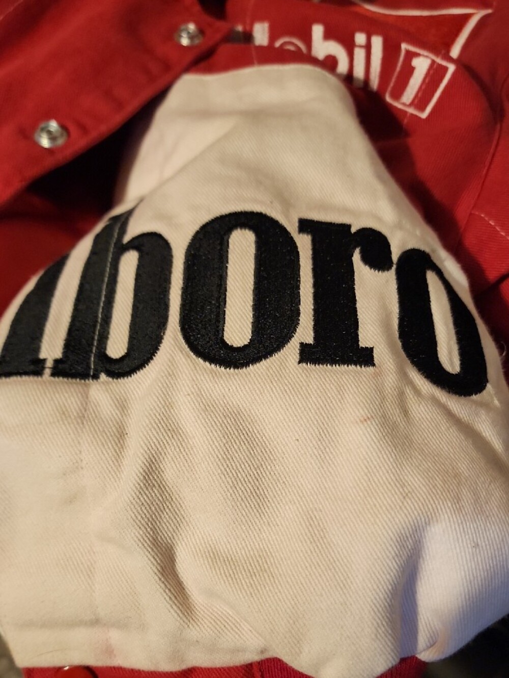 VINTAGE Marlboro Red and White Racing Team Jacket Size  MEDIUM - Picture 11 of 12